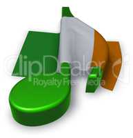 musiknote und irische flagge