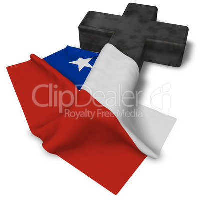 christliches kreuz und flagge von chile