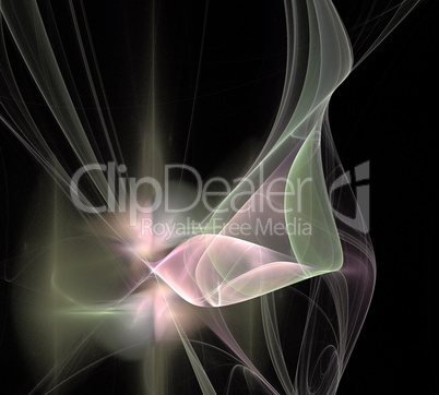 image of one Digital Fractal on Black Color