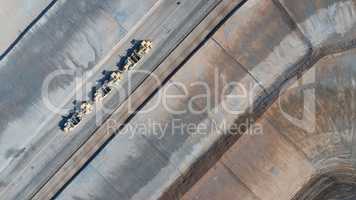 Aerial View Of Tractors On A Housing Development Construction Si