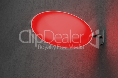 Red oval signboard