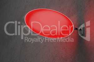 Red oval signboard