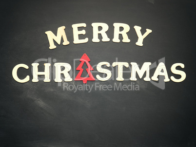 Merry Christmas on a chalkboard