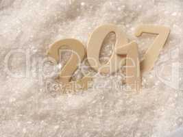 White snow with number 2017