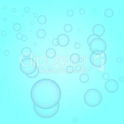 Fresh blue water bubbles