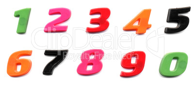 Plastic toy numbers