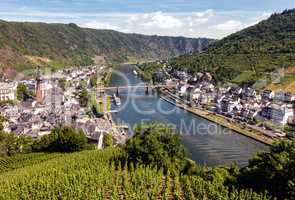 Cochem village at the Moselle riverbank in Germany