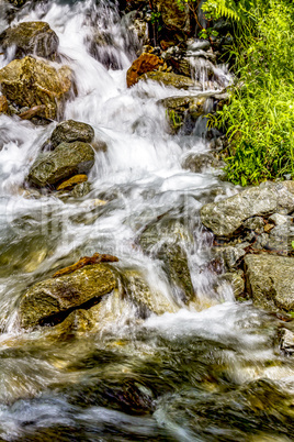 Stream with water in mountains