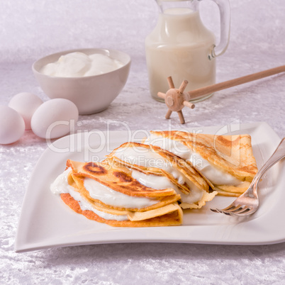 egg cake with vanillaquark