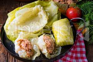 Prepare the stuffed cabbage rolls