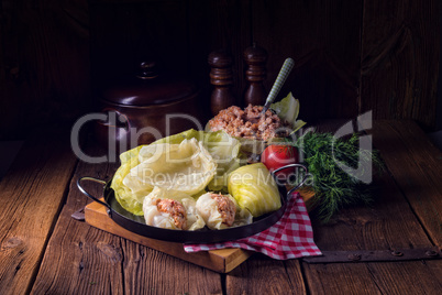 Prepare the stuffed cabbage rolls