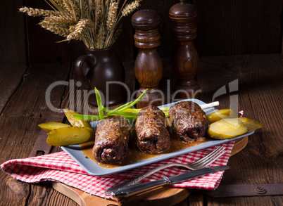 baked beef Roulades with delicious fillings