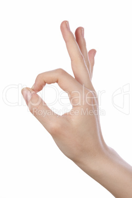 woman hand pointing up okay