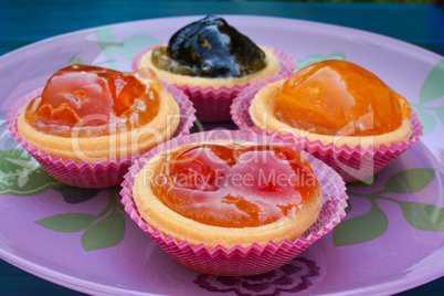 Various candied fruits close up