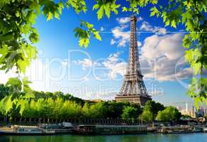 Seine in Paris with tower