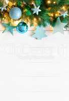 Turquoise Vertical Christmas Banner, Copy Space