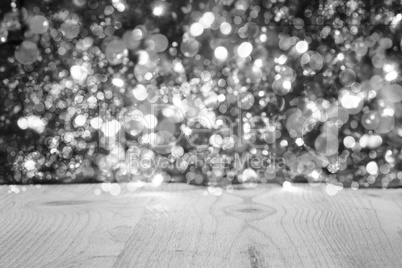 Christmas Background With Black And White Bright Glowing Lights