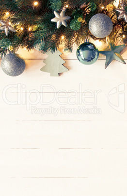 Vertical Turquoise Christmas Banner, Copy Space, Instagram Filter