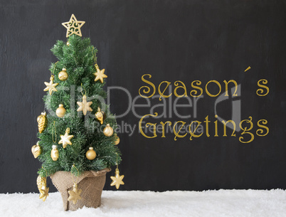 Christmas Tree, Seasons Greetings, Black Concrete