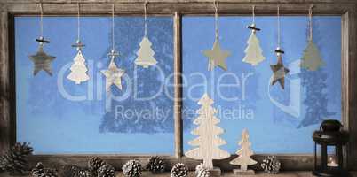 Window, Winter Scenery, Christmas Tree