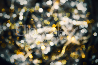 Glowing Yellow Lights Background, Party, Celebration Or Christmas Texture
