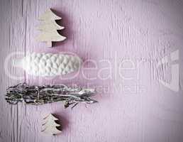 Flat Lay, Christmas Tree, Fir Cone, Copy Space, Frame