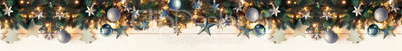 Panorama Turquoise Christmas Banner, Instagram Filter