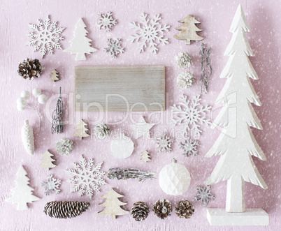 Christmas Decoration, Flat Lay, Copy Space, Snowflakes