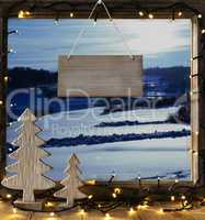 Window, Winter Landscape, Copy Space