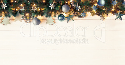 Turquoise Christmas Banner, Instagram Filter, Copy Space