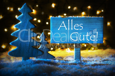 Blue Christmas Tree, Alles Gute Means Best Wishes