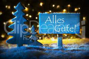 Blue Christmas Tree, Alles Gute Means Best Wishes