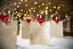 Christmas Shopping Bag, Snow, Snowflakes, Copy Space