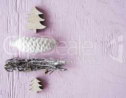 Flat Lay, Christmas Tree, Fir Cone, Copy Space