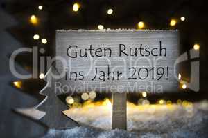 White Christmas Tree, Guten Rutsch 2019 Means Happy New Year