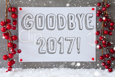 Label, Snowflakes, Christmas Decoration, Text Goodbye 2017