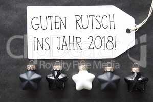 Black Christmas Tree Balls, Guten Rutsch 2018 Means New Year