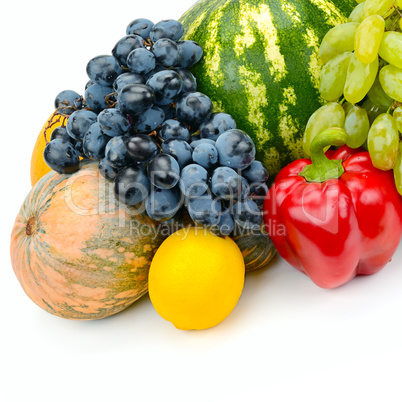 fruit and vegetable isolated on white background