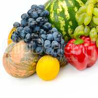 fruit and vegetable isolated on white background