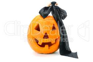 halloween pumpkin (Jack-o'-lantern) isolated on white background