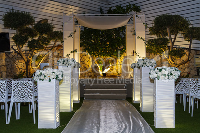 Jewish Hupa , wedding putdoor .