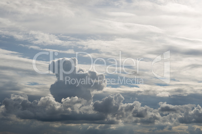 White clouds with blue sky as background picture.