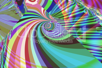 Fractal image: glowing colored stripes and lines.