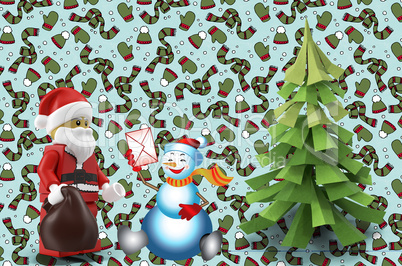 Christmas greetings, Christmas background image. 3D rendering
