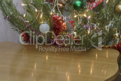 Festive Christmas background with a Christmas tree.