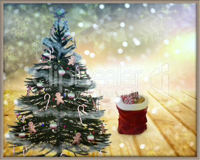 Christmas and New year decoration for the holiday. 3D rendering.