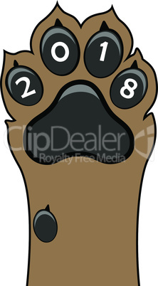 Puppy animal paw tattoo of Chinese New Year of the Dog vector file organized in layers for easy editing.