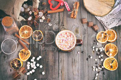 hot chocolate in a mug with marshmallow