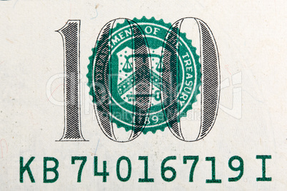 Number of one hundred dollar bill in macro