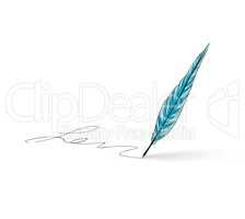 Feather pen icon. Calligraphy sign.